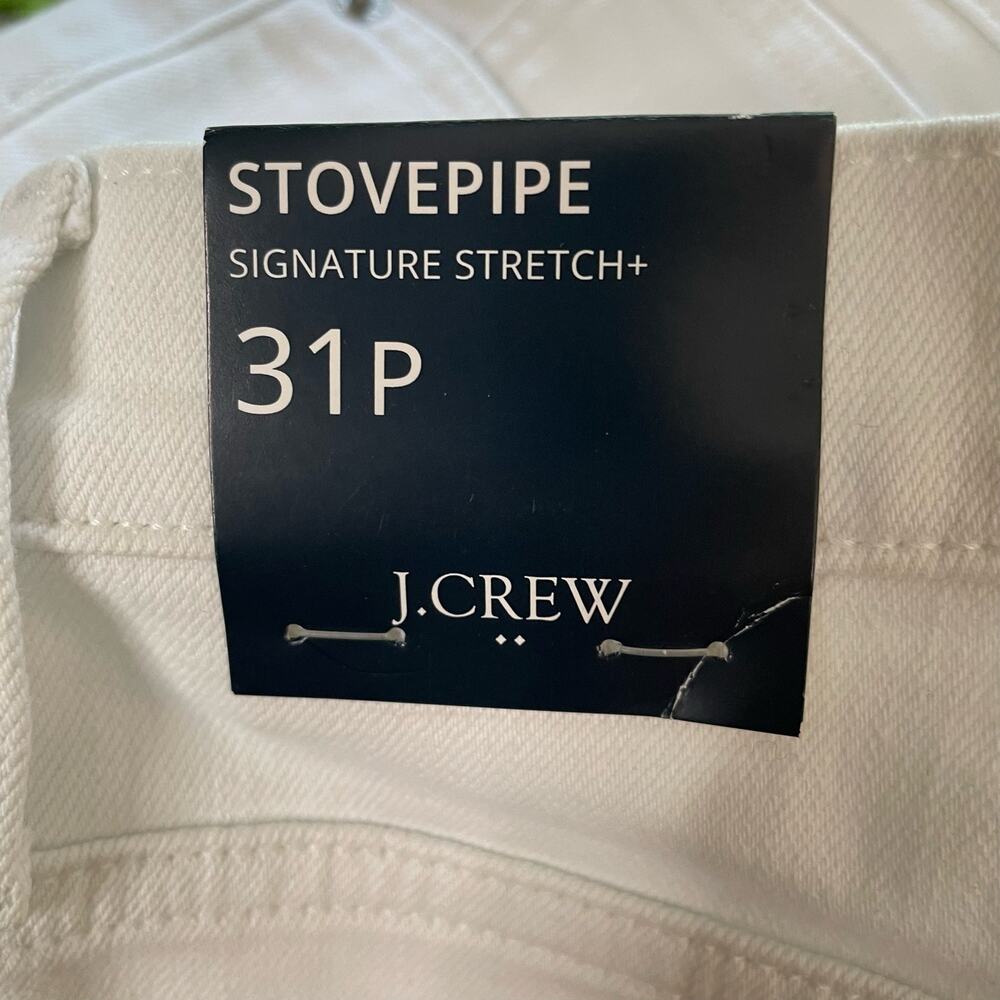 NWT J. Crew Factory Petite white stovepipe‎ straight jean signature stretch 31P - Picture 5 of 12